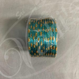 PA0102  Glass Bangal 2.6 Peacock Blue 1 Dozen